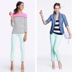 EUC J. Crew Mint Toothpick Ankle Cropped Jeans 28